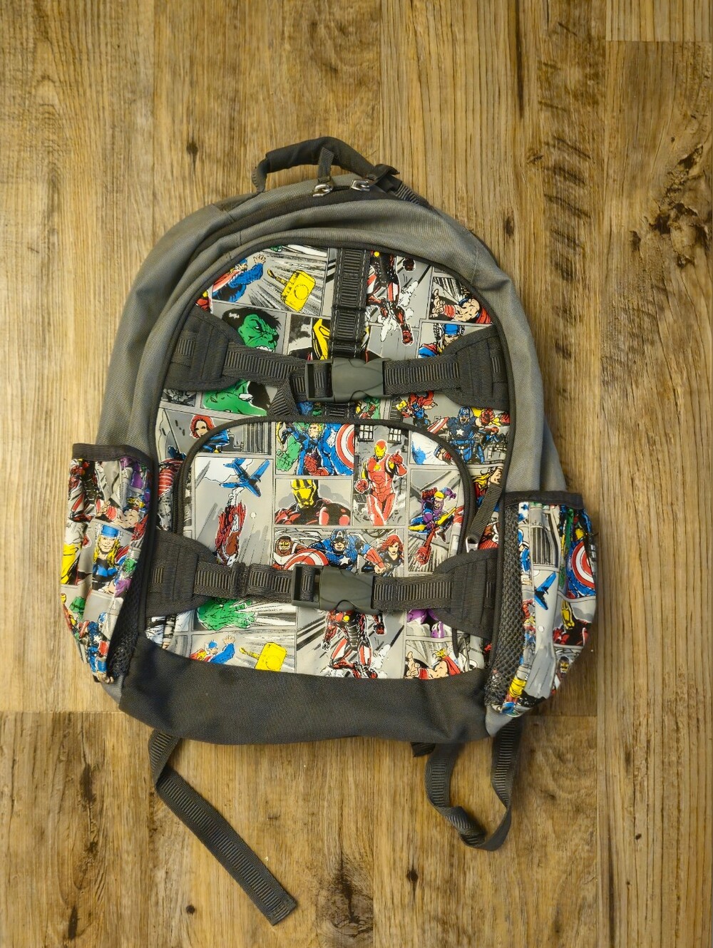 Pottery Barn Kids Grey Marvel Comic Panel Backpack